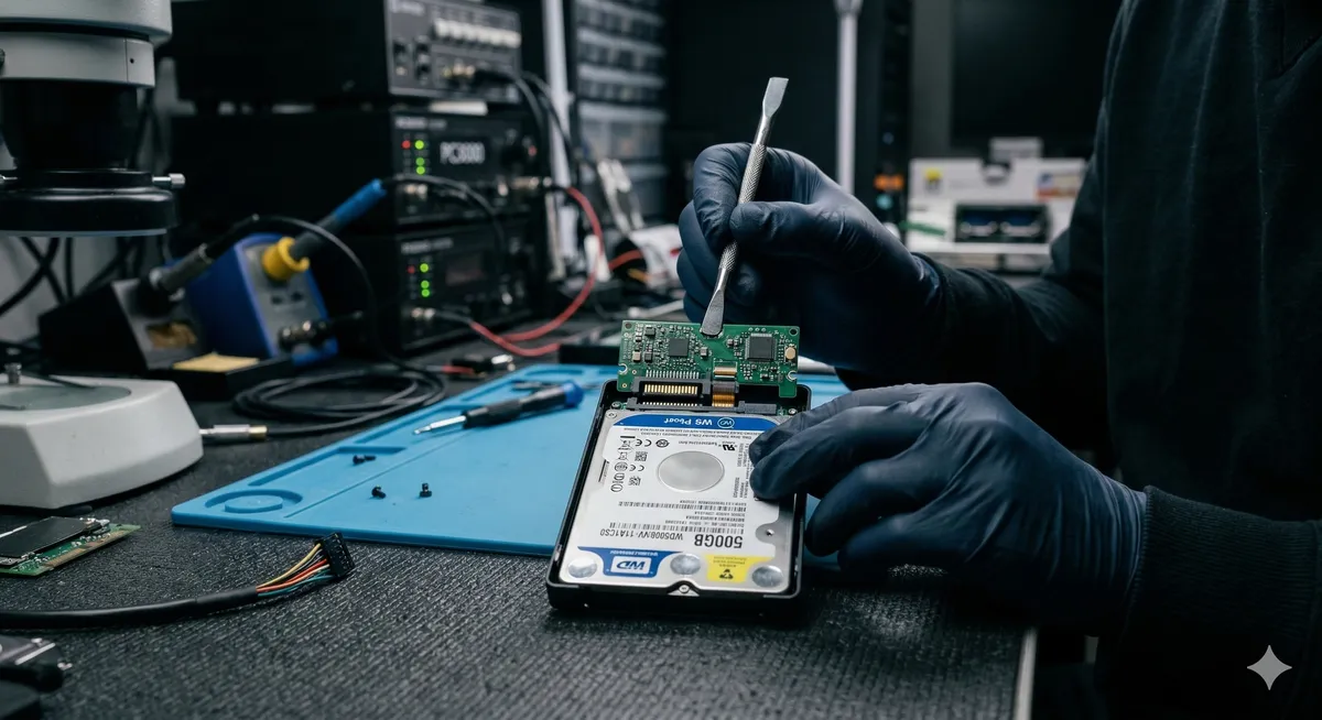 Engineer bypassing the USB bridge board of an external drive